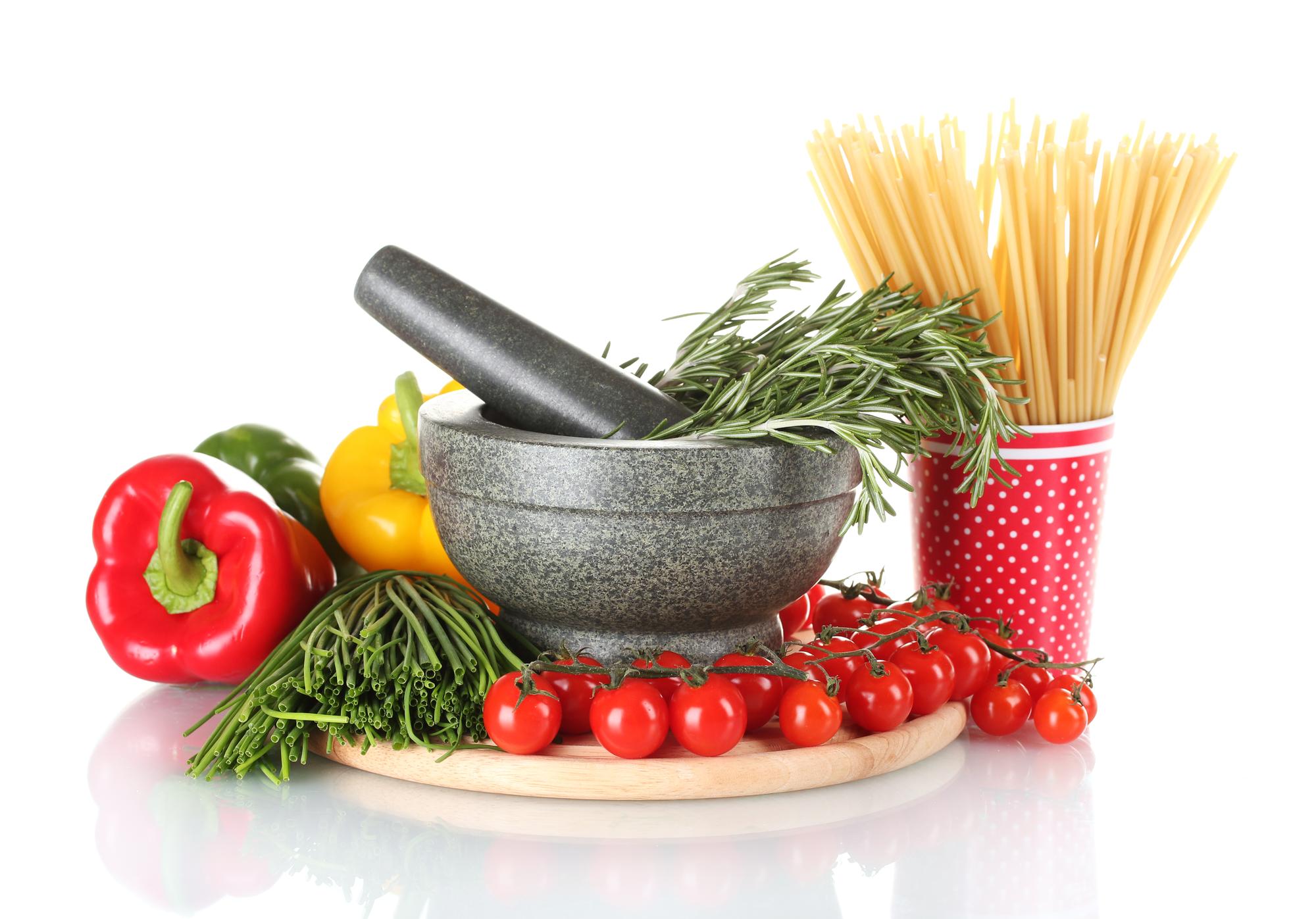 Set di utensili e ingredienti selezionati